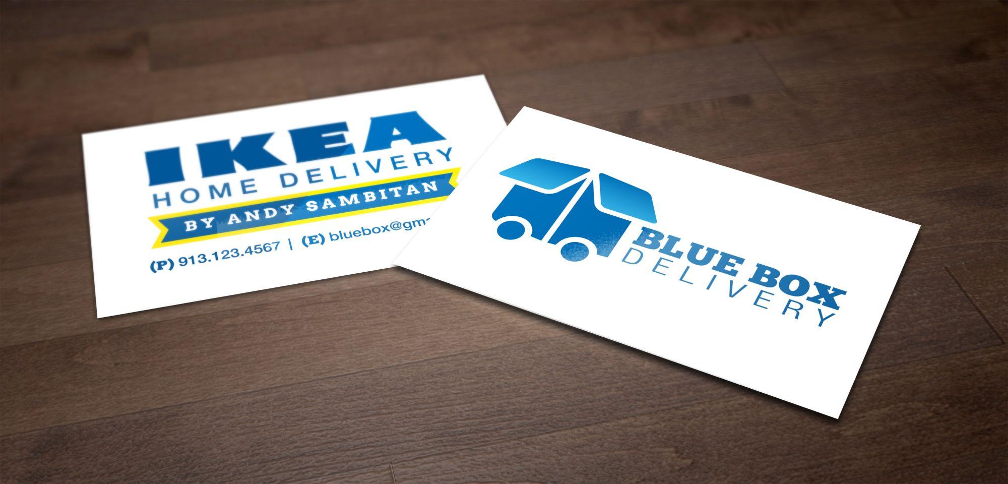 Box in Blue P Logo - Blue Box Delivery Branding