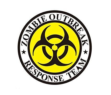 Zombie Logo - Amazon.com: Biohazard Zombie Outbreak Logo Waterproof Sticker/Decal ...