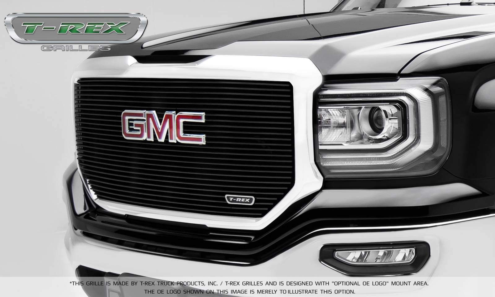 White GMC Logo - GMC Sierra 1500 Laser Billet Main Grille w/ Logo Cutout - Insert ...