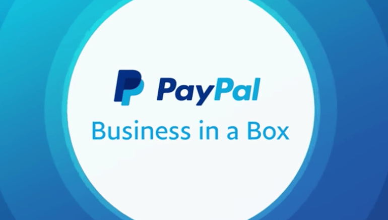 Box in Blue P Logo - PayPal rolls out Business in a Box, a curated service suite for new