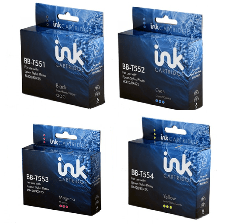 Box in Blue P Logo - Blue Box Multipack Re Manufactured Epson T0555 Ink Cartridges