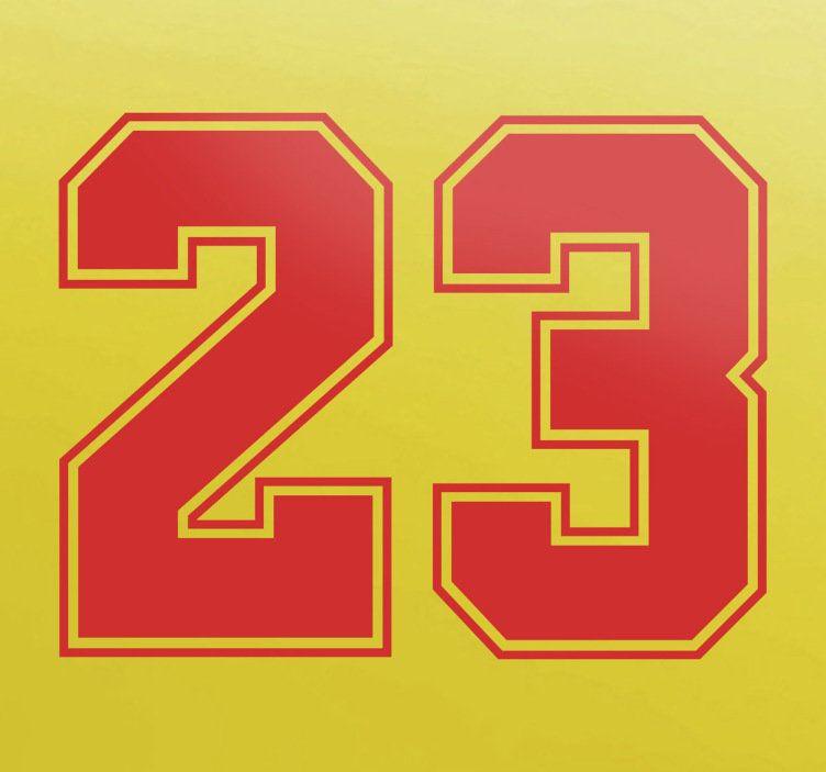 Michael Jordan Number 23 Logo - Jordan 23 Number Sticker - TenStickers
