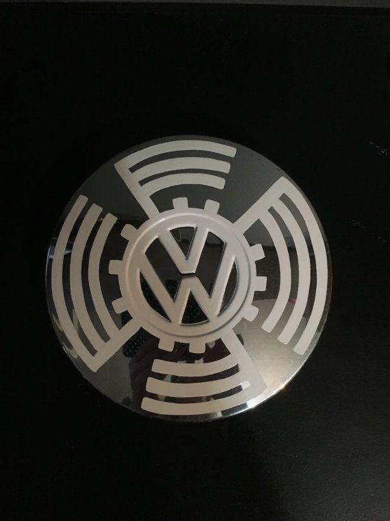 Vintage Cog Wheel VW Logo - Vintage Volkswagen Rabbit Hubcap hand painted VW Cogwheel Logo