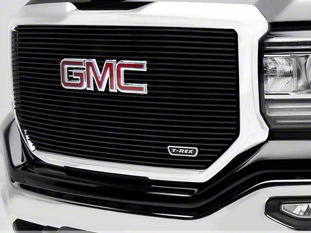 Black Grill for GMC Logo - T-REX Sierra Laser Billet Upper Grille Insert w/ Logo Insert - Black ...