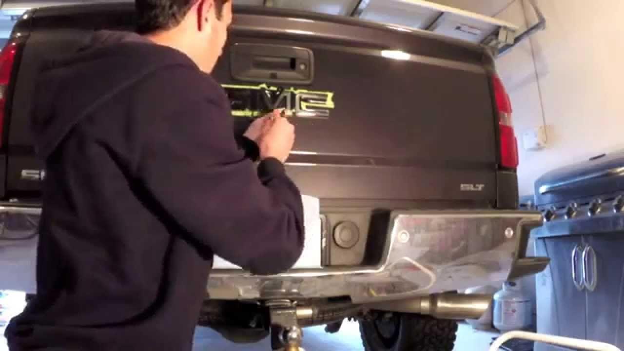 Black Grill for GMC Logo - How to Black-Out your GMC Emblem for under $15 - YouTube