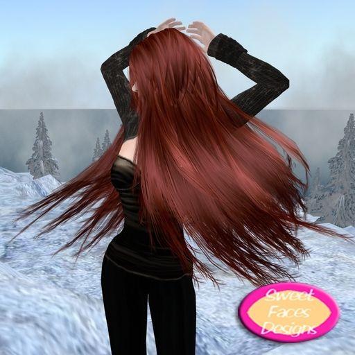 Woman with Red Hair Flowing Logo - Second Life Marketplace! Sienna V1 [R02] Long Red Hair