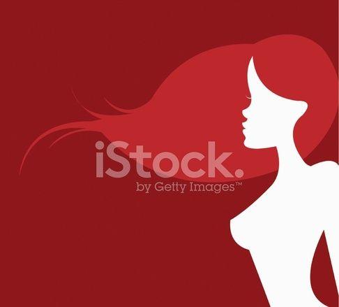 Woman with Red Hair Flowing Logo - Woman With Flowing Red Hair Stock Vector - FreeImages.com
