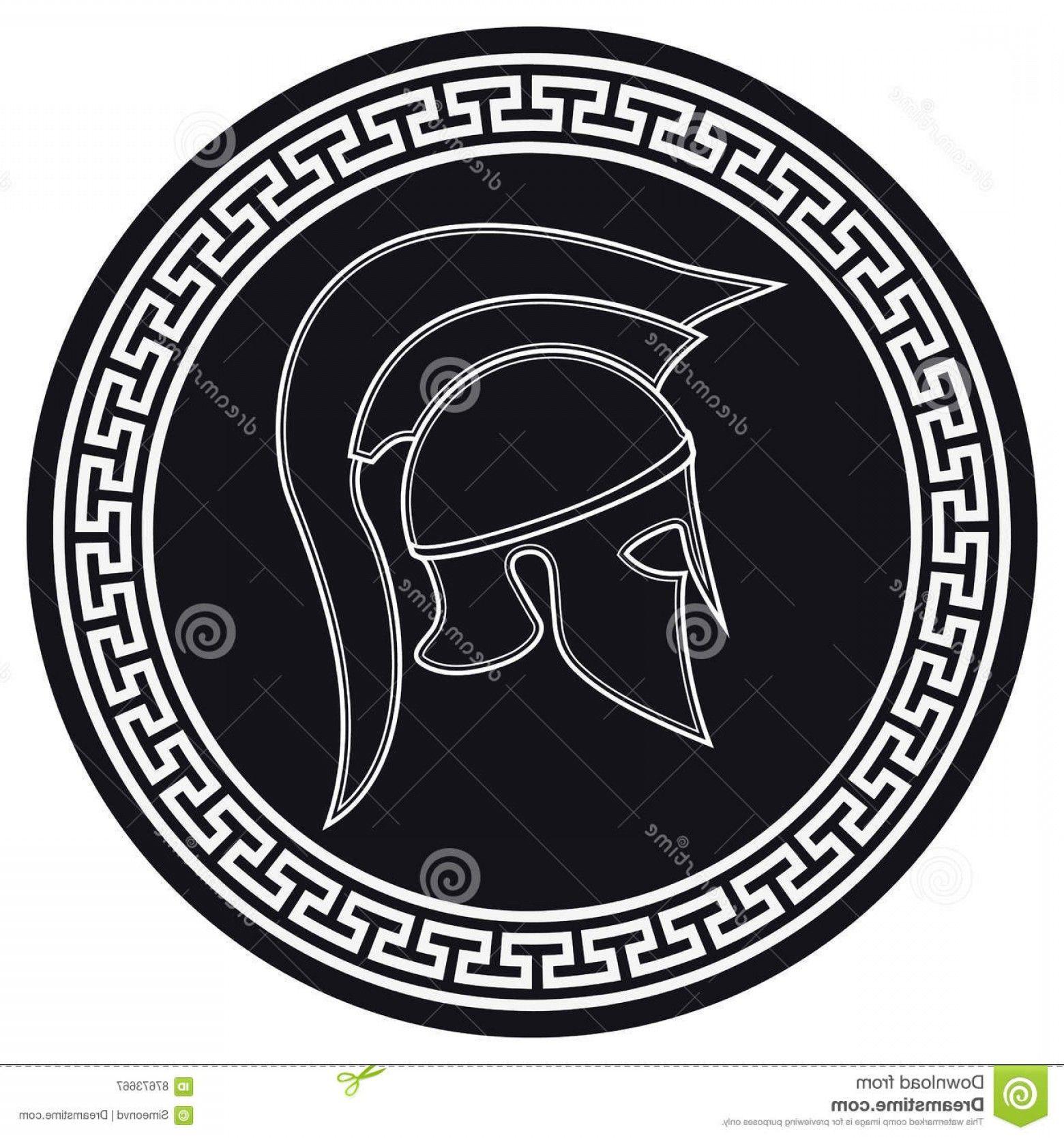 Ancient Spartan Logo - Stock Illustration Ancient Greek Helmet Crest Shield White ...