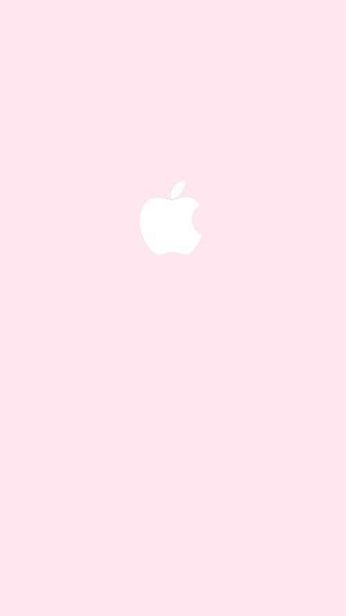 B in Apple Logo - Pastel Pink Apple Logo wallpaper on We Heart It