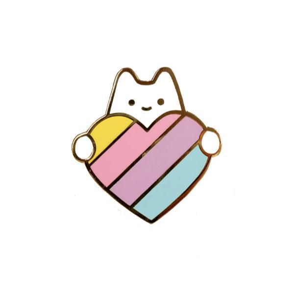 Pastel Heart Logo - Hannah Zakari - Pastel Heart Baby Cat Enamel Pin