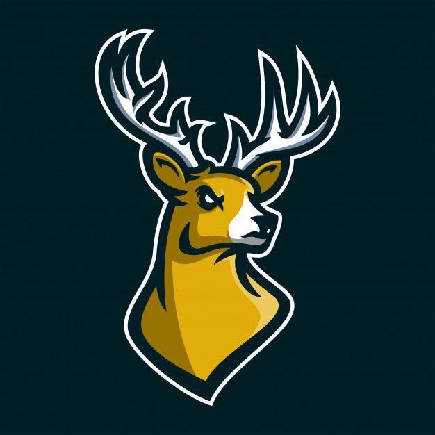 Stag Logo - Deer stag esport gaming mascot logo template Vector | Premium Download