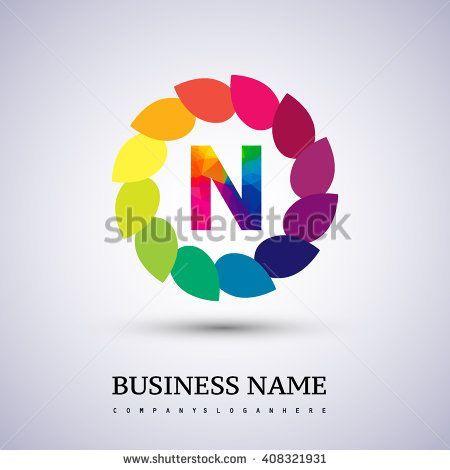 Circle N Logo - N letter colorful logo in the circle. Vector design template ...
