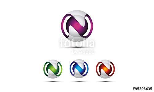 Circle N Logo - letter N 3d modern logo