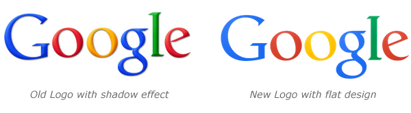 Google New vs Old Google Logo - New Google logo with flat design & grid navigation button