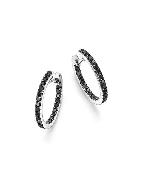 A Black Diamond Inside Diamond Logo - Bloomingdale's Black Diamond Inside Out Hoop Earrings in 14K White