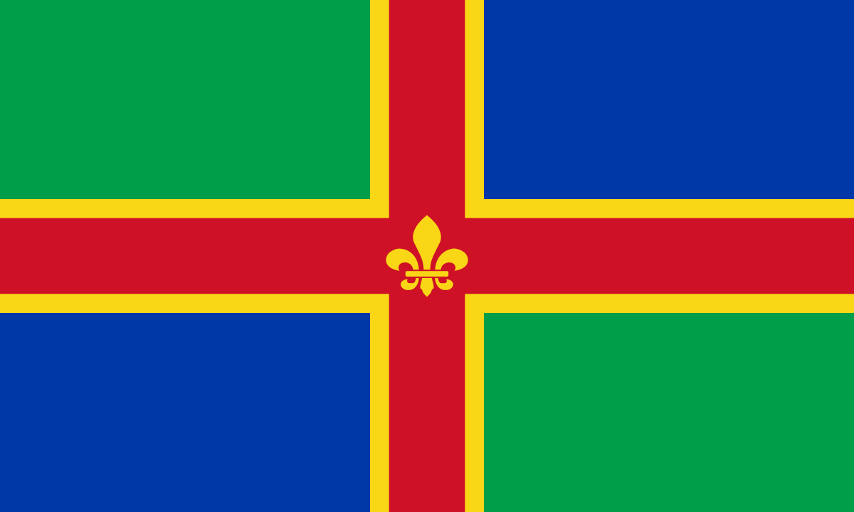 Blue Red Green Flag Logo - Flag of Lincolnshire