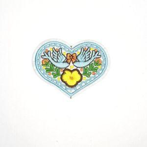 Pastel Heart Logo - Cute Bluebird Heart Iron On Patch Embroidered Pastel Bird Kawaii ...