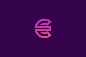 Purple E Logo - E logo Photos, Graphics, Fonts, Themes, Templates ~ Creative Market