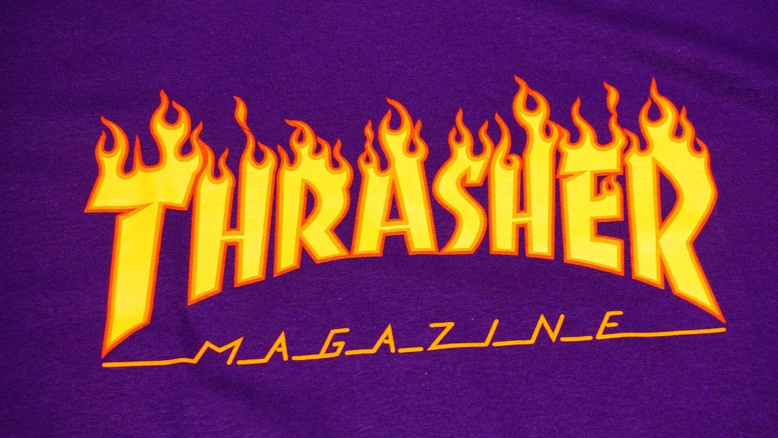 Purple E Logo - Thrasher Flame Logo Tee