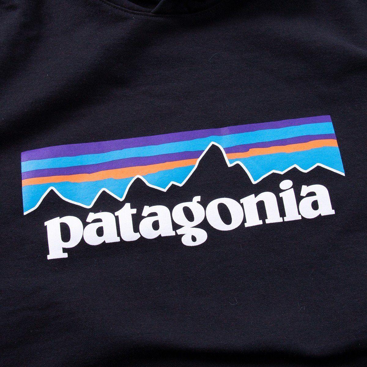 Patagonia Logo - Patagonia P-6 Logo Uprisal Hoody Black - Wellgosh UK