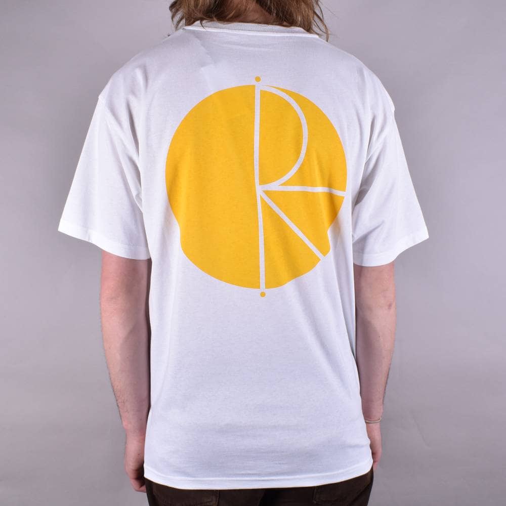 Orange Yellow and White Logo - Polar Skateboards Fill Logo Skate T-Shirt - White/Yellow - SKATE ...