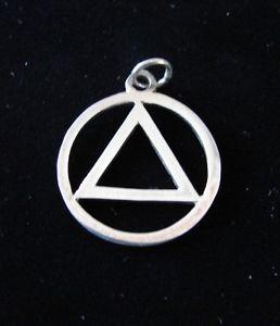 Alcoholics Anonymous Logo - Sterling Silver Alcoholics Anonymous AA Symbol 13/16