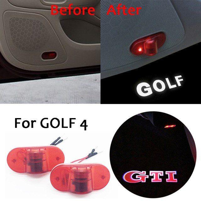 VW GTI LED Logo - 2pcs Car Door Light For Volkswagen VW Golf 4 GTI Led Door Logo Laser ...