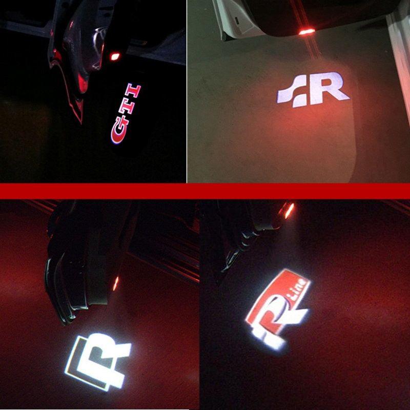 VW GTI LED Logo - LED Car Door 3D Logo Light For VW Golf 5 6 7 Jetta MK5 MK6 CC Tiguan