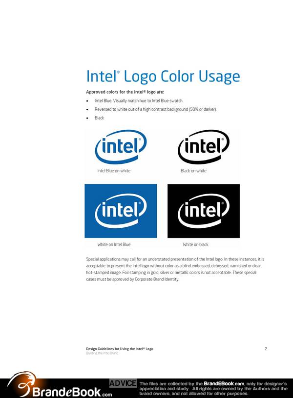 Intel Corporation Intel Logo - Brand Manual Corporate Identity Guidelines PDF Download Categories