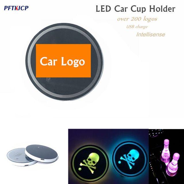 VW GTI LED Logo - 2x Universal LED Car Cup Holder For Volkswagen GTI R vw passat b6