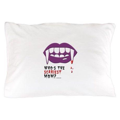 Vampire Mom Fang Logo - Vampire Mom Pillow Case by LinceAzul