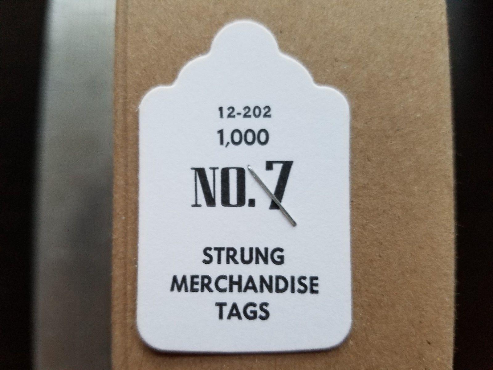 Merchandise Tags with Logo - White Large Merchandise Tags Blank Strings Strung Retail