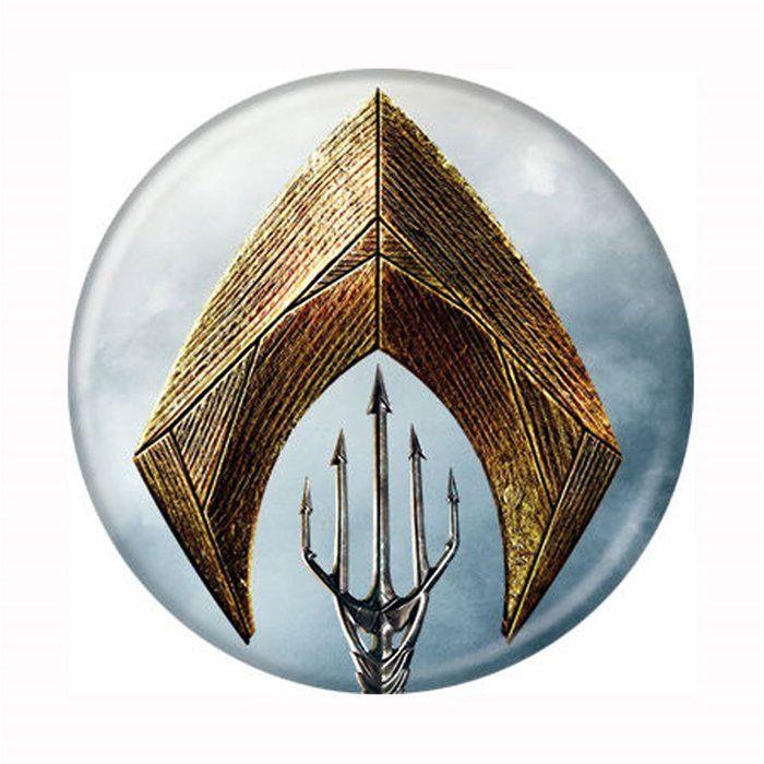 Aquaman Logo - Aquaman Symbol & Trident Button