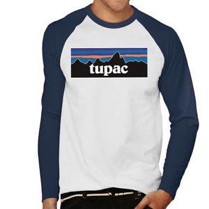 Patagonia Logo - Tupac Shakur Patagonia Logo Men's Baseball Long Sleeved T Shirt