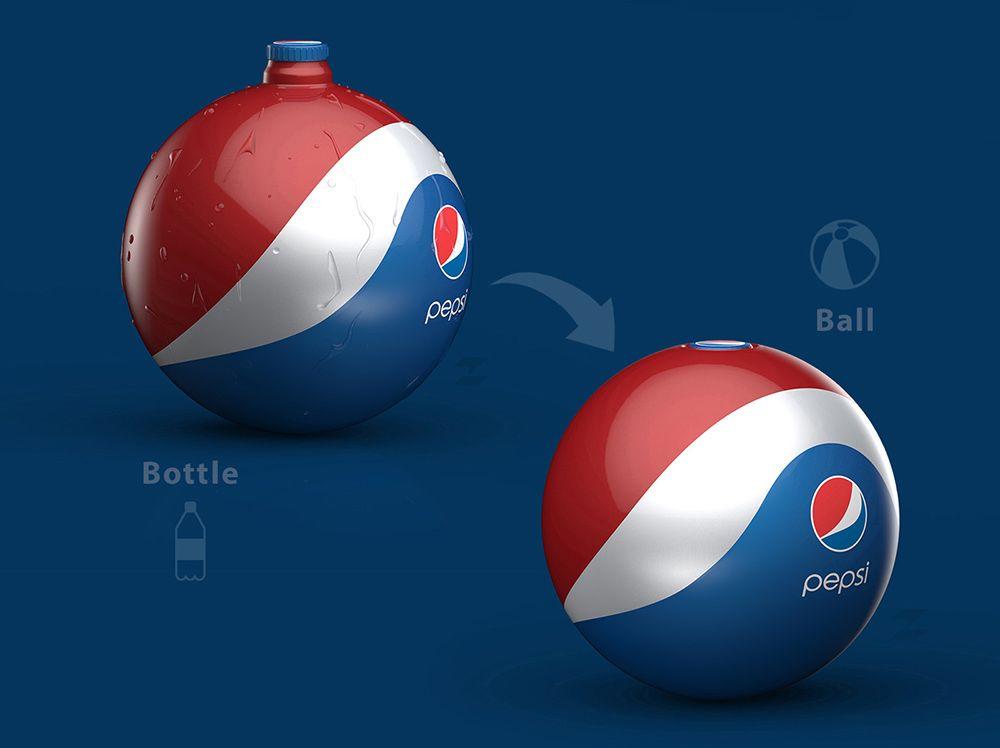 Pepsi Ball Logo - Pepsi Rubber Ball / Bottle (Concept) on Packaging of the World