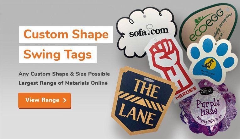 Merchandise Tags with Logo - Swing Tags - Custom Made - Biggest Choice - Free UK Delivery