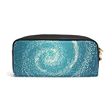 Travel Blue Circular Logo - Yochoice Blue Circular Spiral Galaxy Space Pencil Pen Case Pouch Bag