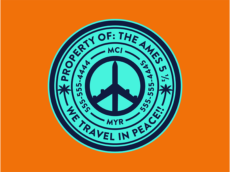 Travel Blue Circular Logo - Ames 5.5 Circular Travel Sticker