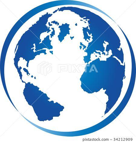 Travel Blue Circular Logo - Earth globe and circles, earth and travel logo - Stock Illustration ...