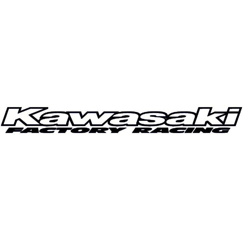 Kawasaki Racing Logo - Factory Racing NEW Mx Kawasaki Decal Black Green White 200mm ...