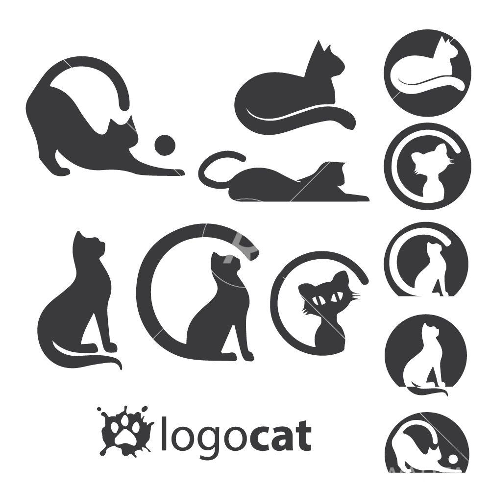 Black Cat Logo - cat logo set - newarta