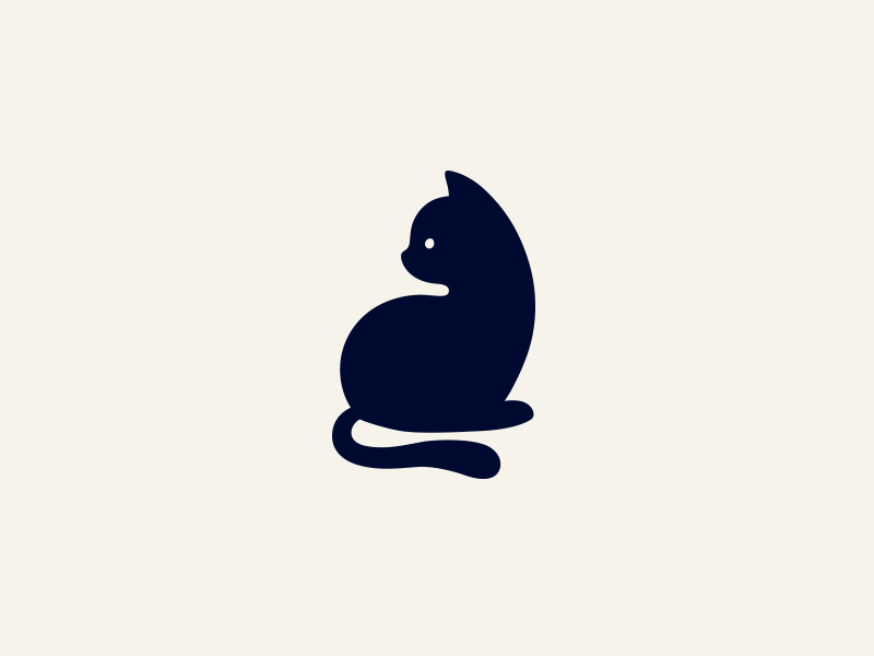 Cat Logo - Black Cat | 02 Logos | Logo design, Cat logo, Animal logo
