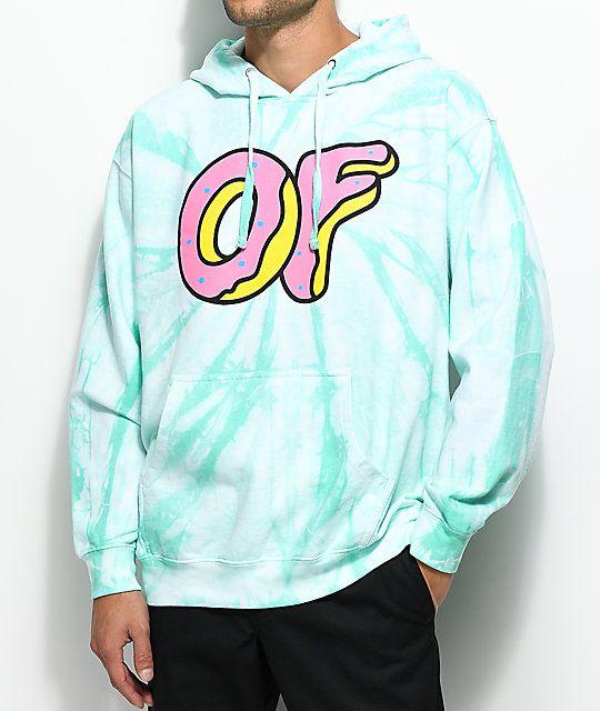 Tye Dye Supreme Logo - Odd Future Logo Aqua Tie Dye Hoodie | Zumiez