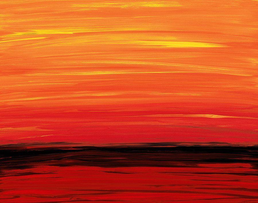 Red and Orange Sunset Logo - Orange Abstract Painting 24x36 Red Art Yellow Black Abstract ...