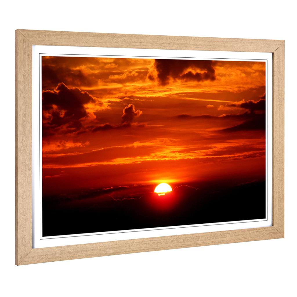 Red and Orange Sunset Logo - Framed Picture Print A2 Beautiful Red & Orange Sunset 1 Scenic