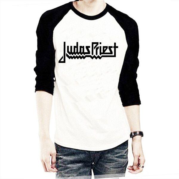 Skate Clothes Logo - Judas Priest Logo Print Men T Shirts Male Raglan Long Sleeve T shirt ...