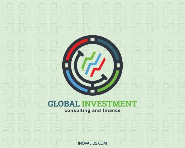 Three Black Lines Logo - Global investment Logo Design