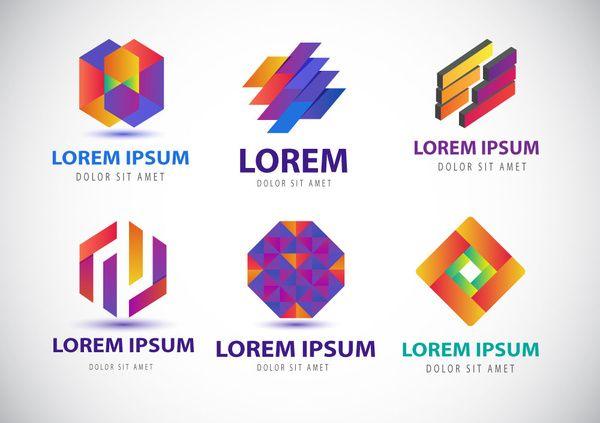 Colorful Logo - Colorful logo design elements with modern abstract style Free vector ...