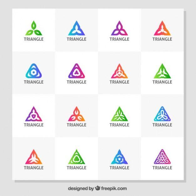 Triangle Shaped Logo - Colorful logos with triangle-shaped Vector | Free Download