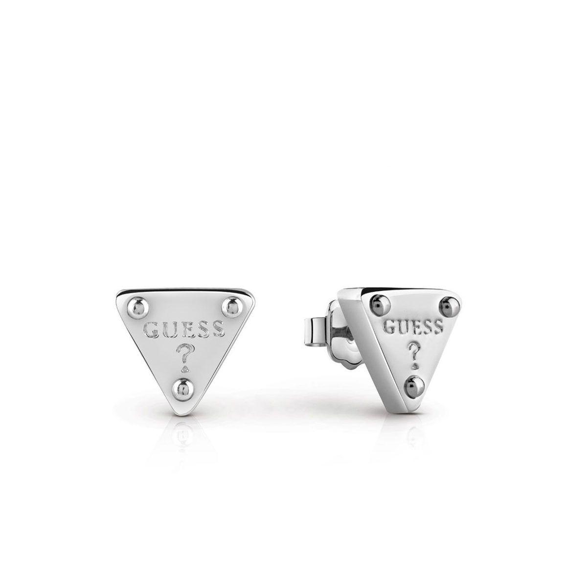 Triangle Shaped Logo - Guess Silver Triangle Shape Stud Earrings